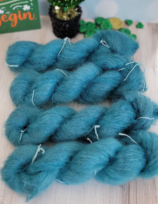 Got to Be Teal Mohair Silk Shimmer Stranded / Ready to Ship
