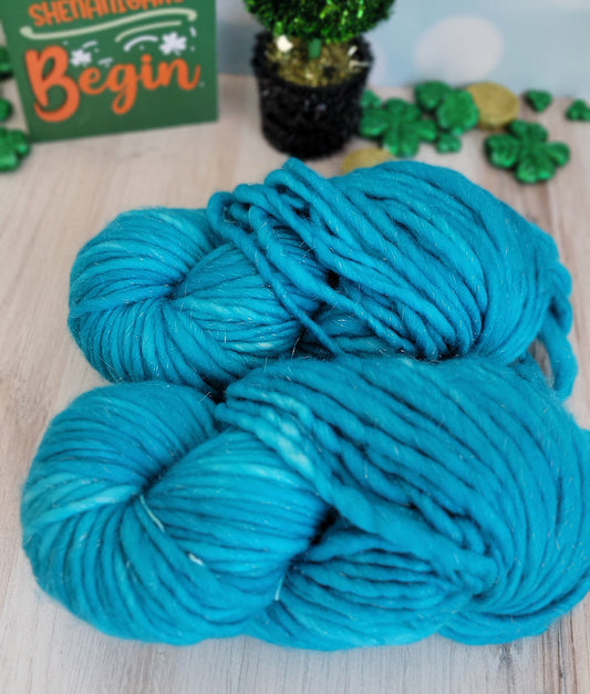 OOAK Teal SUPER SHIMMER 130 Yard Super Bulky / Ready to Ship