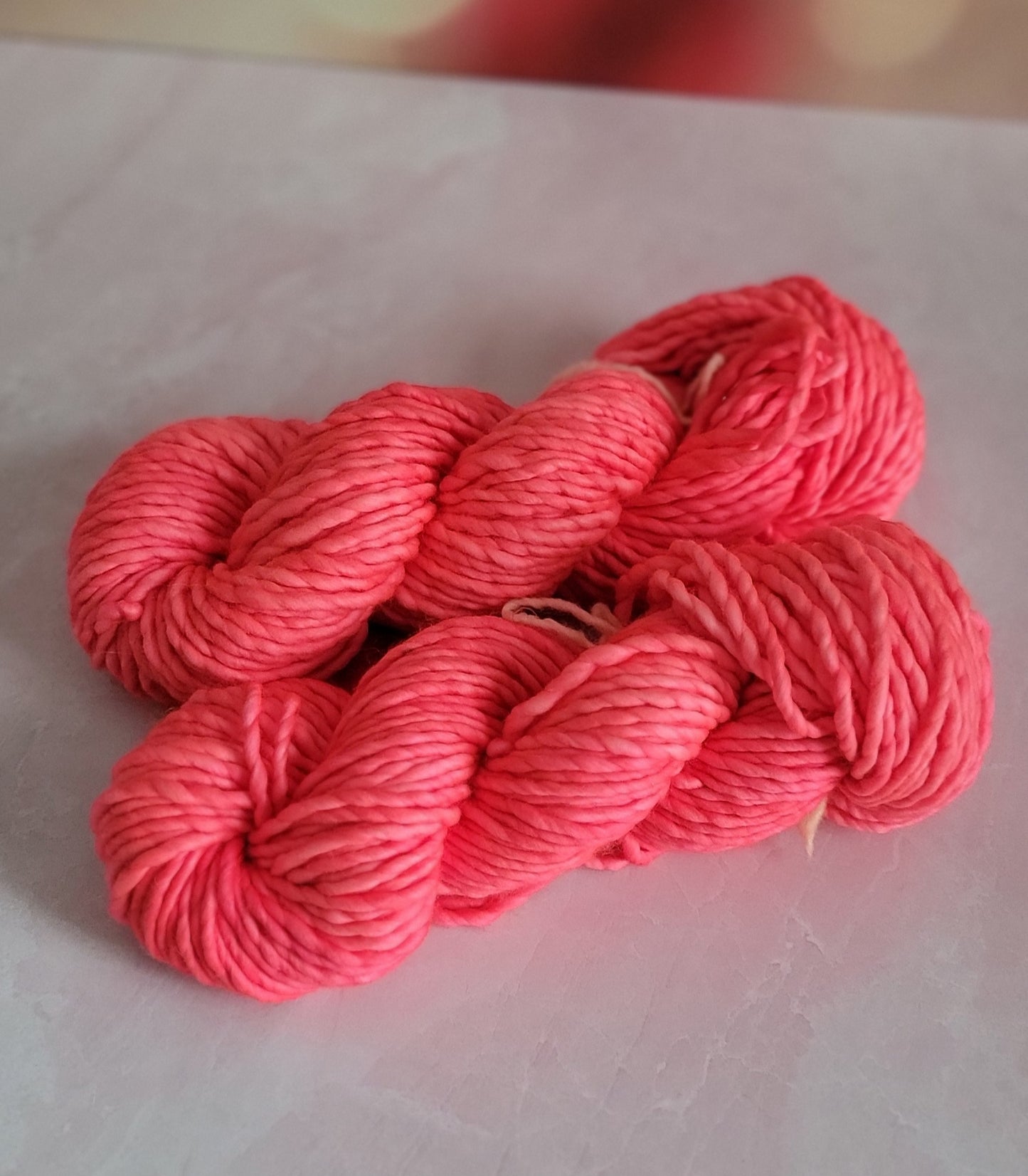 OOAK SBL80-ISH FLUO RED Super Bulky Lite / Ready to Ship