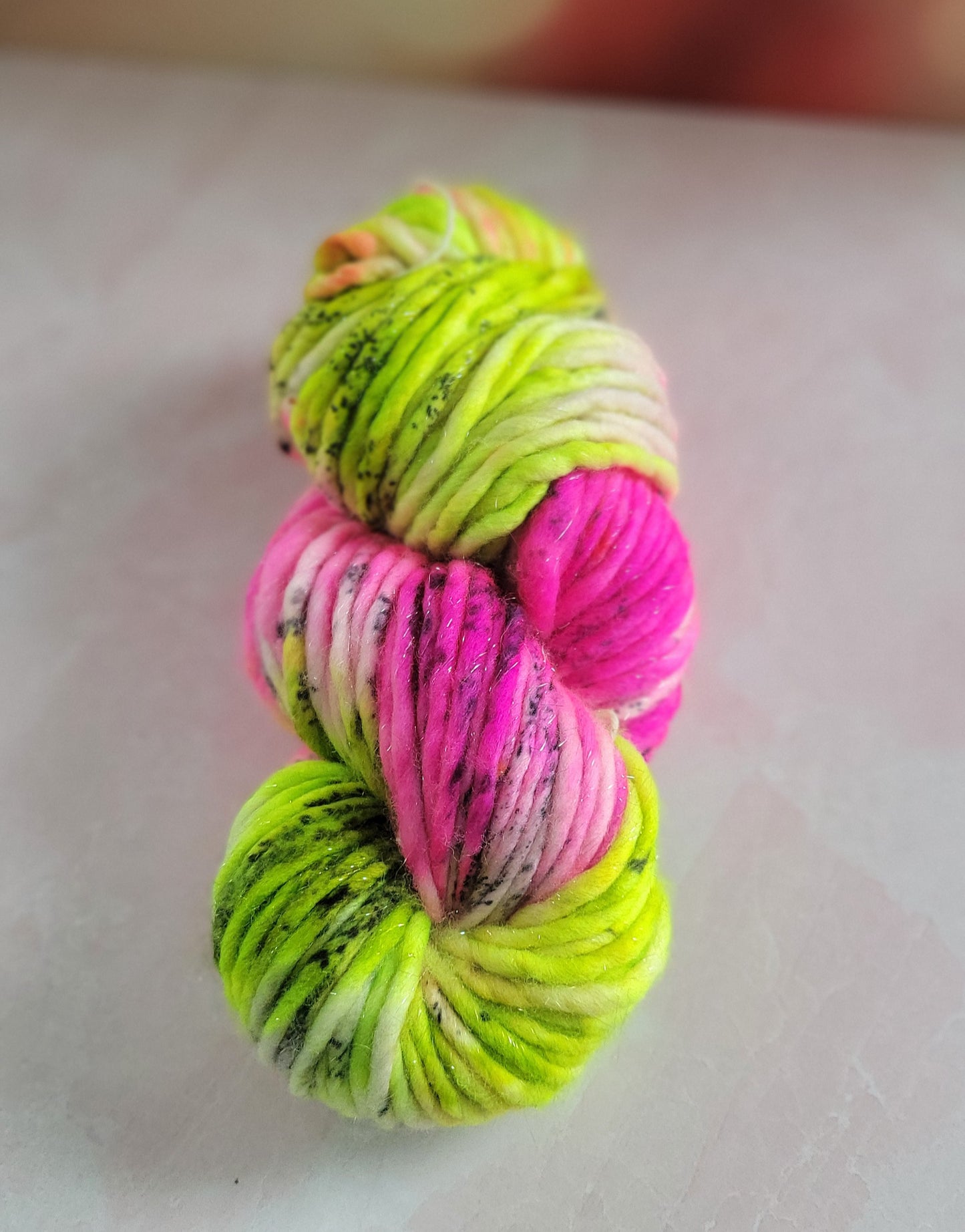 Salt Your Watermelon SHIMMER 92 Yard Super Bulky / Ready to Ship