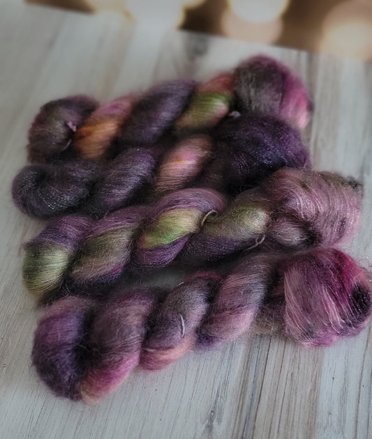 Rose Milk Mohair Silk Sparkle Stranded / Ready to Ship