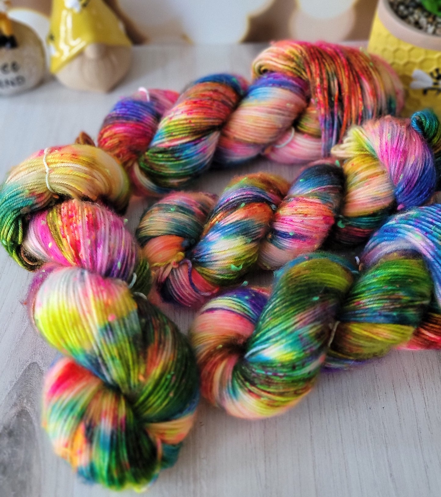 You're ReallyWeird- Brushed DK Neon Tweed Yarn / Ready to Ship