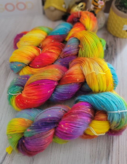 Boogie Down - Brushed DK Neon Tweed Yarn / Ready to Ship