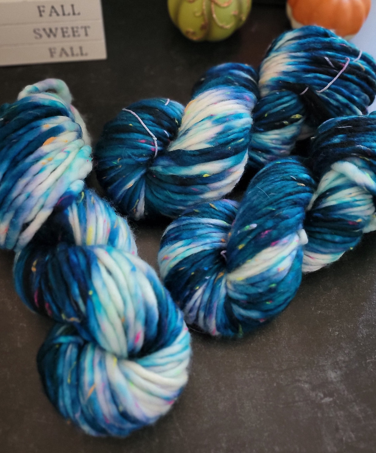 Midnight Sky Neon Tweed Super Bulky / Ready to Ship