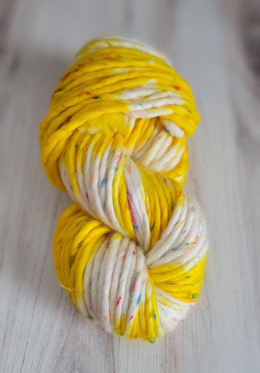 Yellow Rainbow Tweed Super Bulky / Ready to Ship