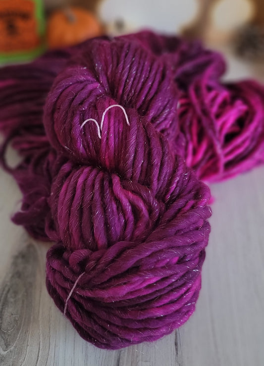 OOAK Magenta-ish SUPER SHIMMER 130 Yard Super Bulky / Ready to Ship