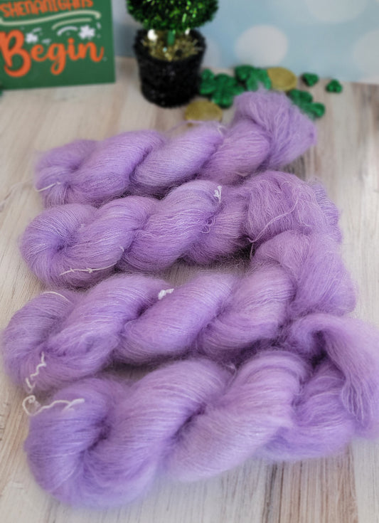 Violet You're Turning Violet Mohair Silk Shimmer Stranded / Ready to Ship