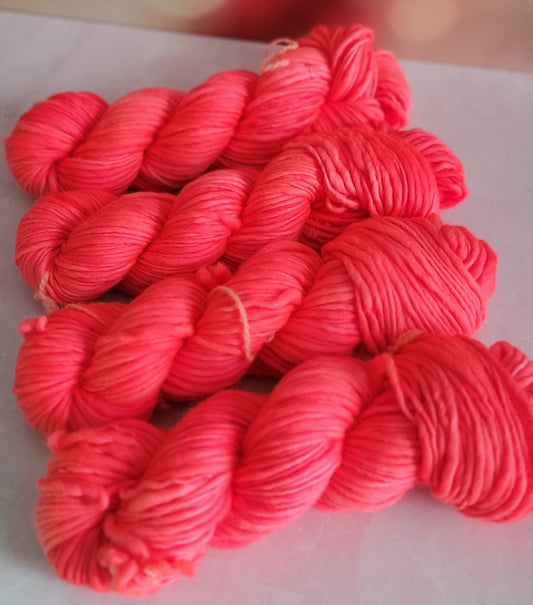 Fluo Red Thick n Thin Bulky Weight Single Ply / Ready to Ship