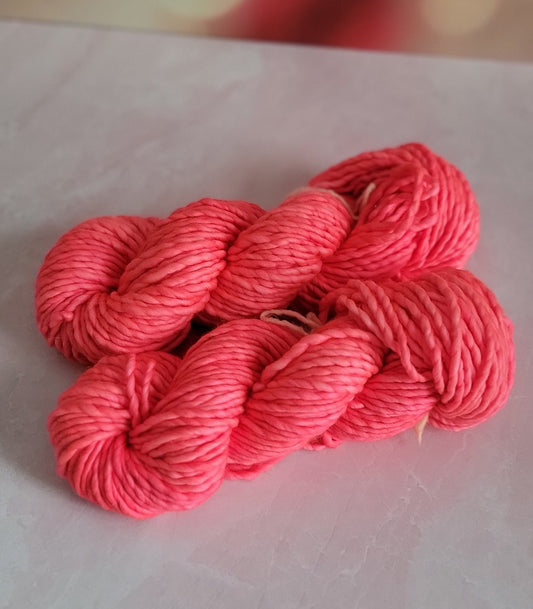 OOAK SBL80-ISH FLUO RED Super Bulky Lite / Ready to Ship