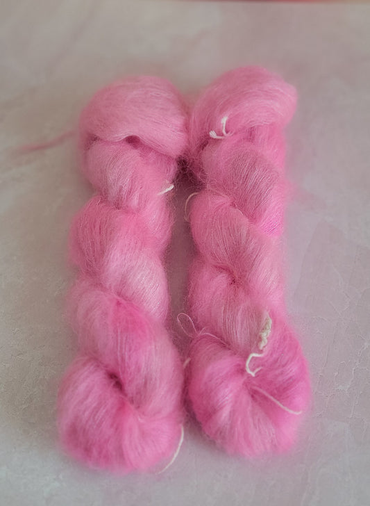 Pink Mohair Silk Shimmer Stranded / Ready to Ship