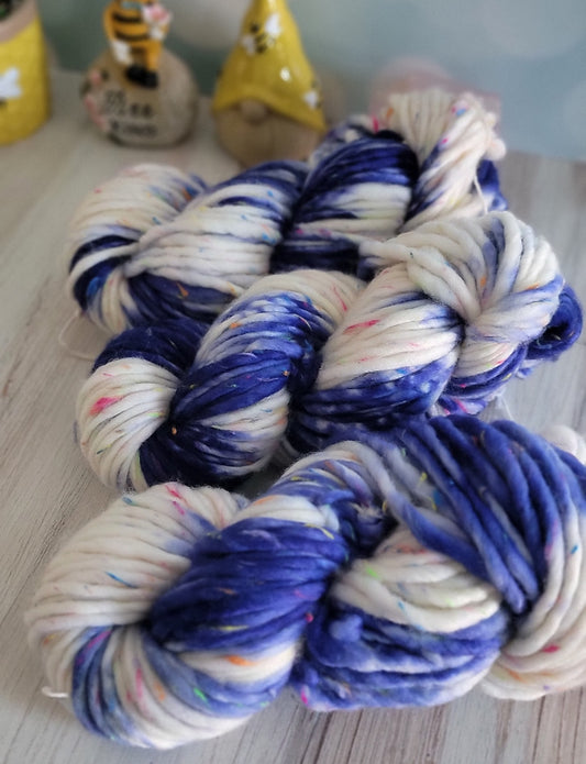 Blueberry Neon Tweed Super Bulky / Ready to Ship