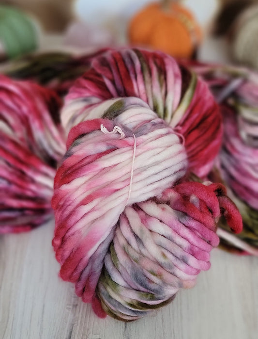 Ooak Pink Green Gray Super Bulky SB141 / Ready to Ship