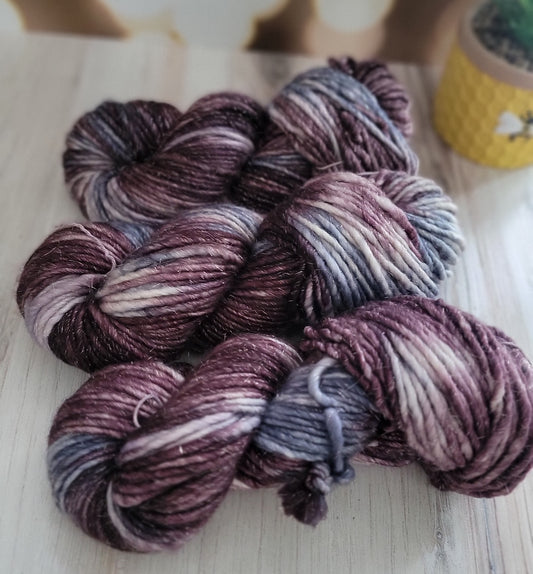 OOAK Mauve-Blue SBL130 SHIMMER (lite super bulky) / Ready to Ship