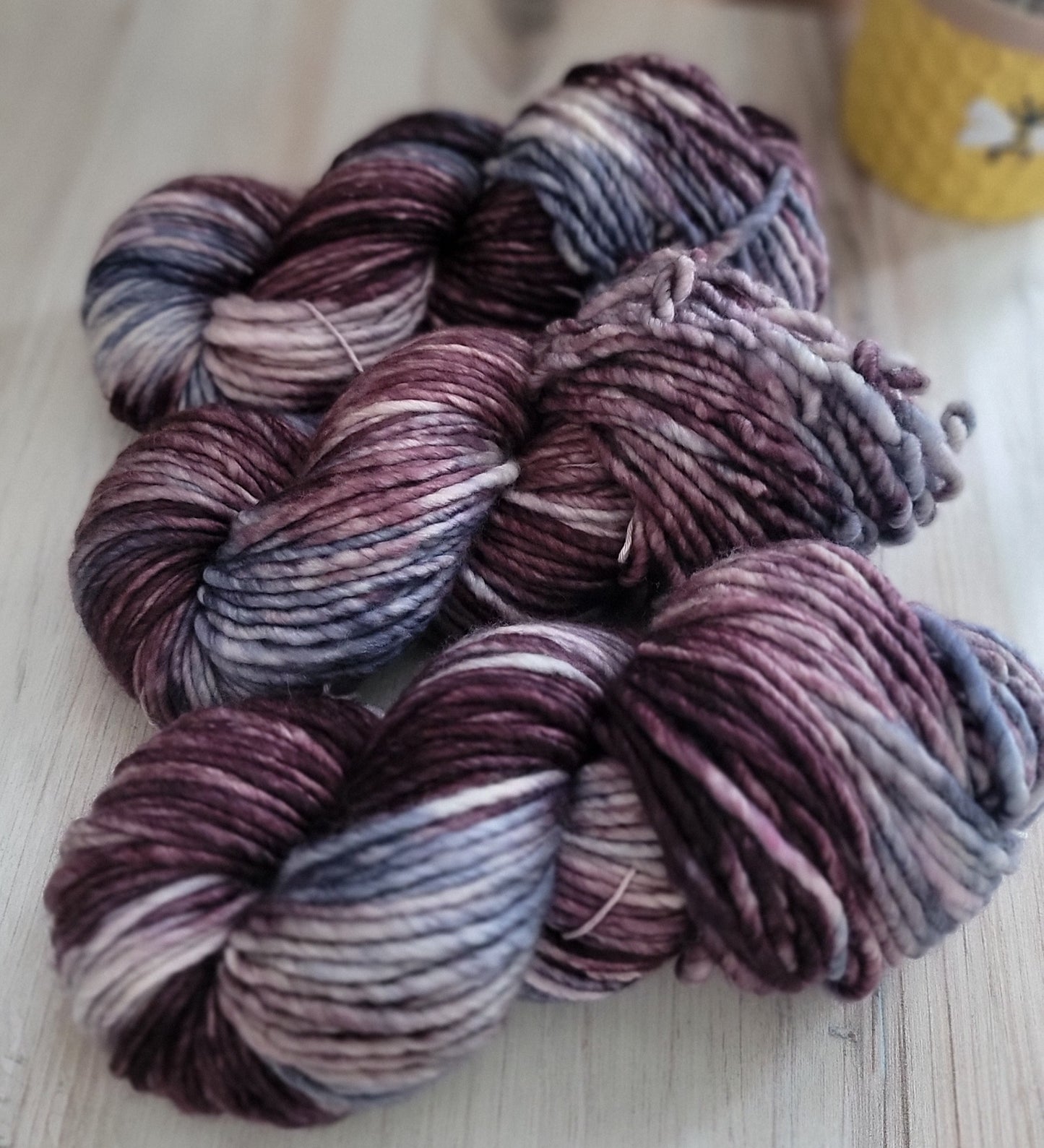 OOAK Mauve-Blue SBL130 (lite super bulky) / Ready to Ship