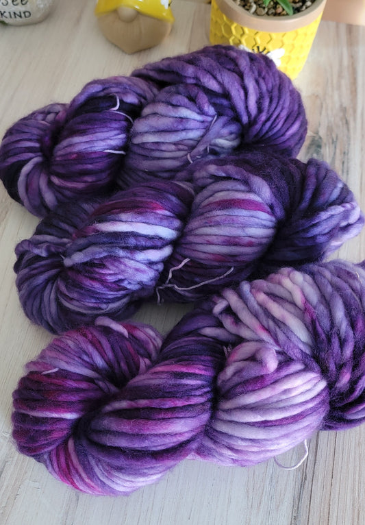 OOAK Purple BW Super Bulky 92 Yard / Ready to Ship