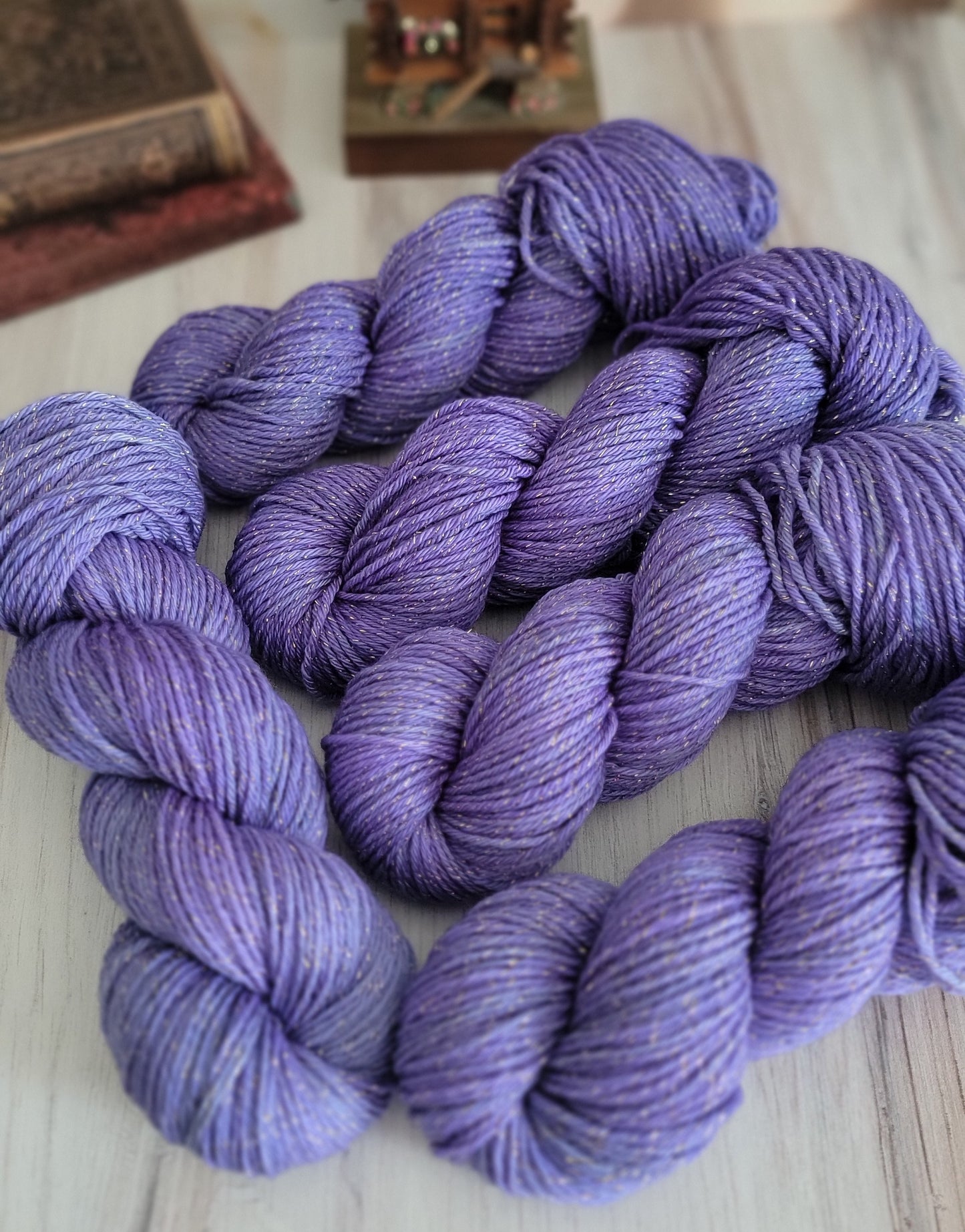 Lavender Gold Worsted Gold Sparkle  / Ready to Ship